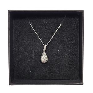 Swarovski Pavé Crystal Teardrop Pendant Necklace